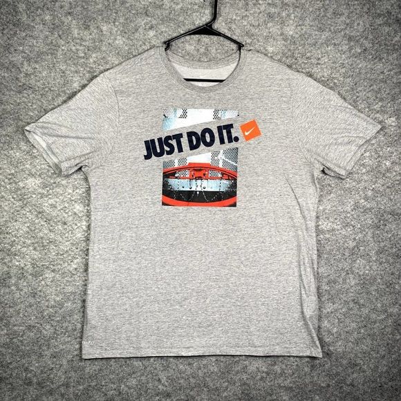 The Nike Tee Shirt Dri Fit Adult Extra Large Gray Just Do It Basketball Casual - Picture 1 of 10